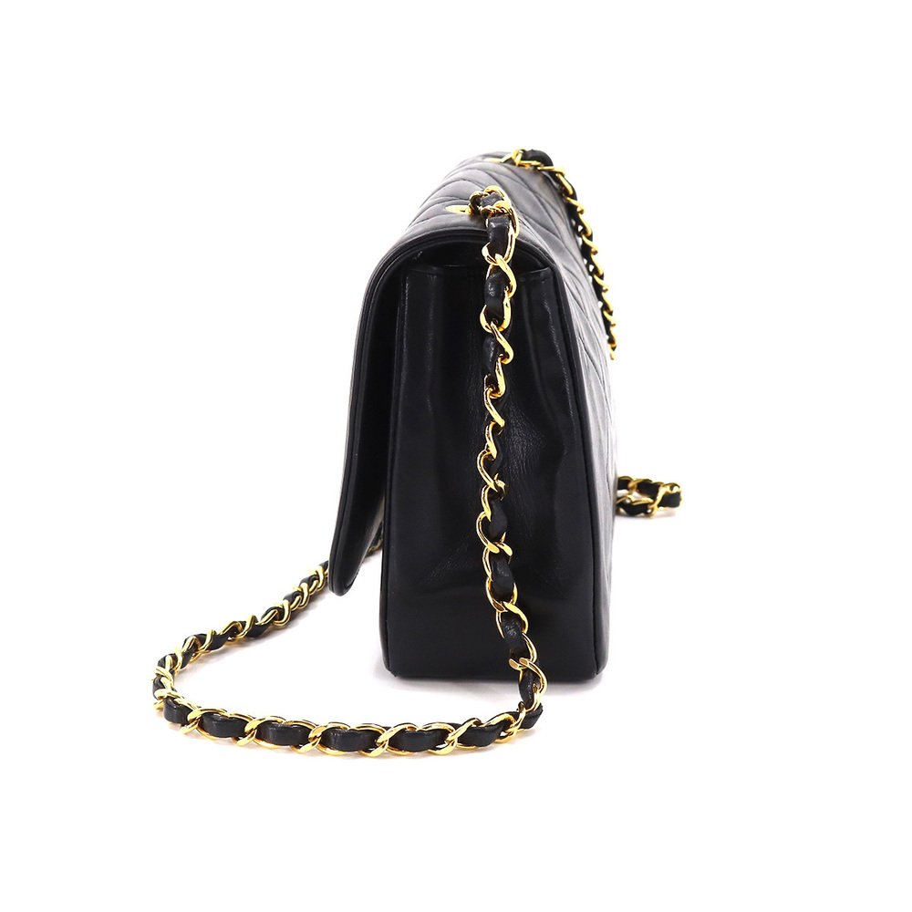 Chanel Matelasse Chain Shoulder Bag Leather Black Gold Metal Fittings - Picture 3 of 9